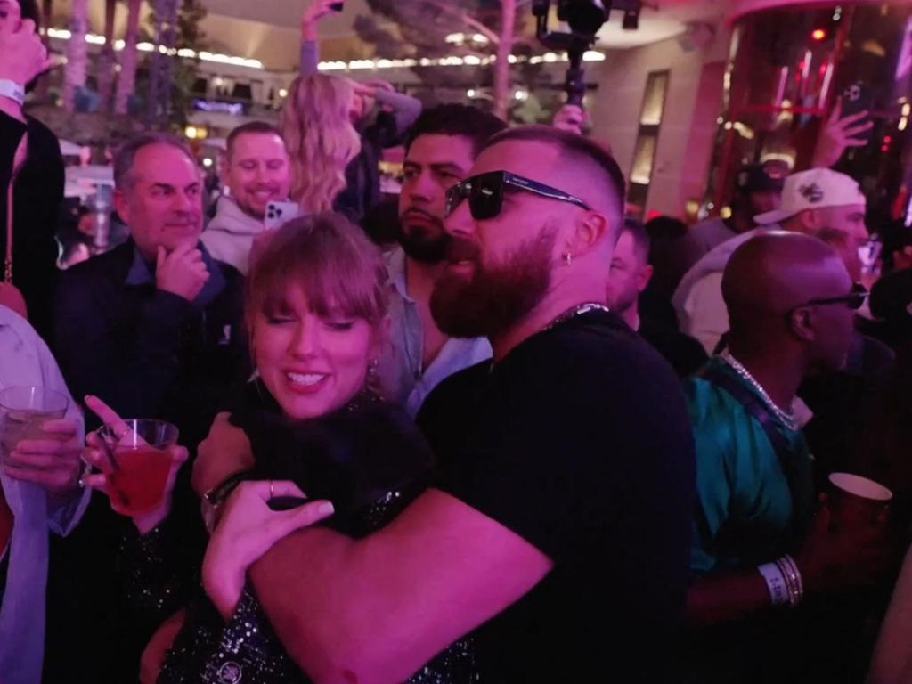 Swift and Kelce danced the night away to her romantic hit, <i>Love Story</i>. Picture: Wynn Las Vegas/Mega