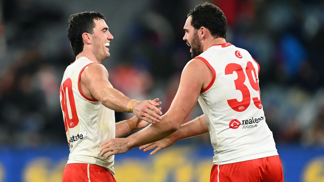 Brothers Tom and Paddy McCartin are proving a formidable defensive combination for the Swans. Picture: Getty Images