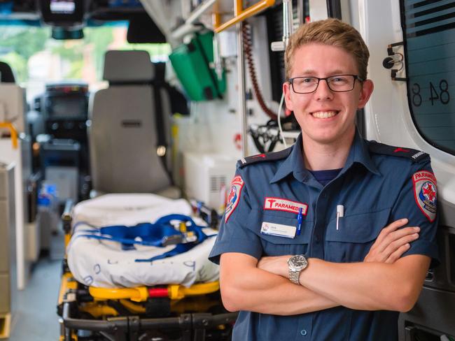 Recently qualified paramedic Jack Luke scored a job with Ambulance Victoria. Picture: Jason Edwards