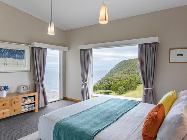 The stunning view from Table House Farm’s master bedroom is well worth leaving the curtains open for at all hours. Picture: JEREMY SCOTT, NATIVE DESIGN AGENCY