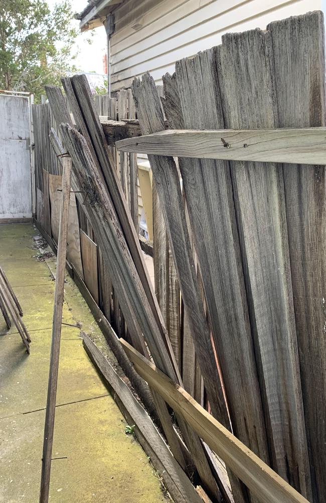 Dave Harraway's back fence was damaged during the incident. Picture: Brianna Travers