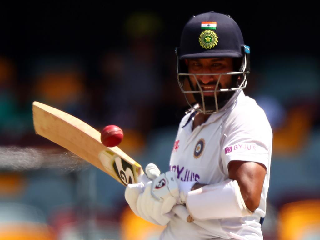 Josh Hazlewood is happy to see the back of Indian star Cheteshwar Pujara. Picture: AFP