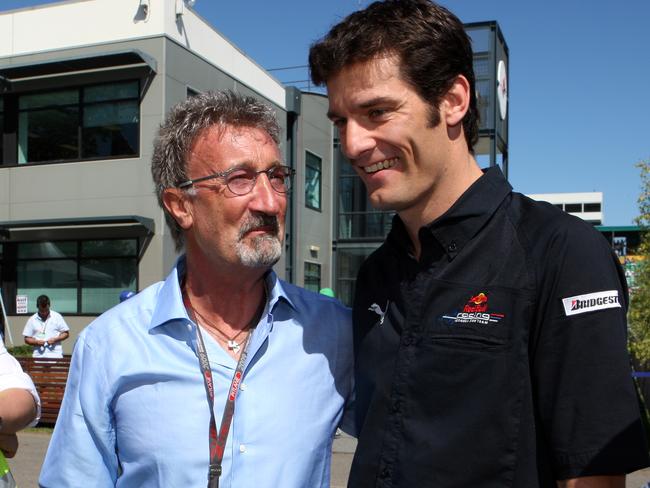 Eddie Jordan and former Australian Formula 1 driver Mark Webber.