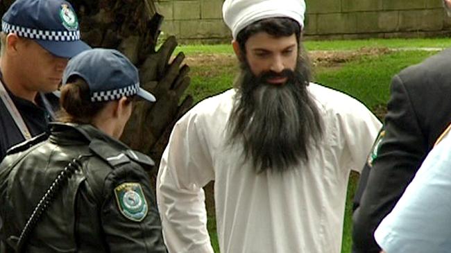 The Chaser's Chas Licciardello dressed as Osama bin Laden during their APEC stunt in Sydney in 2007. Picture: Seven