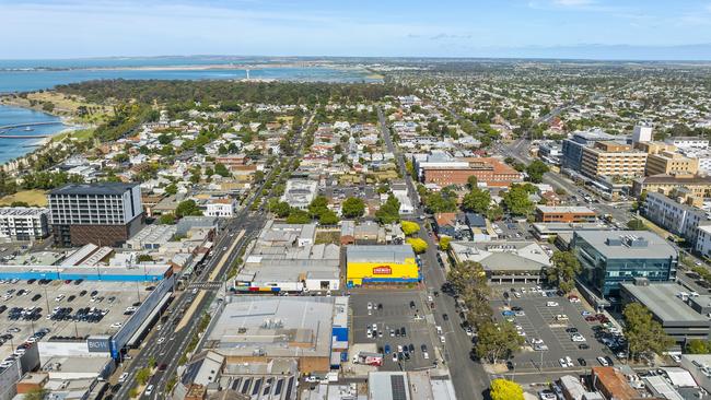 The island site sits within central Geelong’s retail, waterfront and medical precincts.