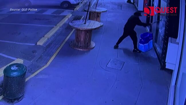 ‘Jerry can’ CCTV footage emerges as Brisbane cafe gutted by fire