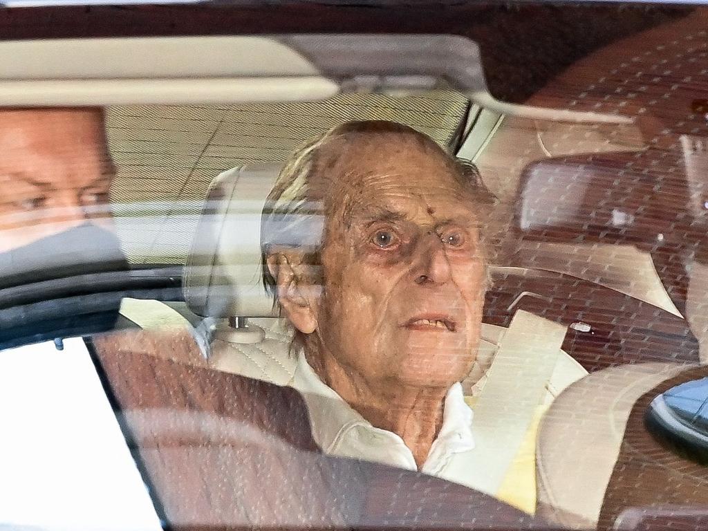 Prince Philip, Duke of Edinburgh leaving King Edward VII's Hospital on March 16. Picture: DANIEL LEAL-OLIVAS / AFP)