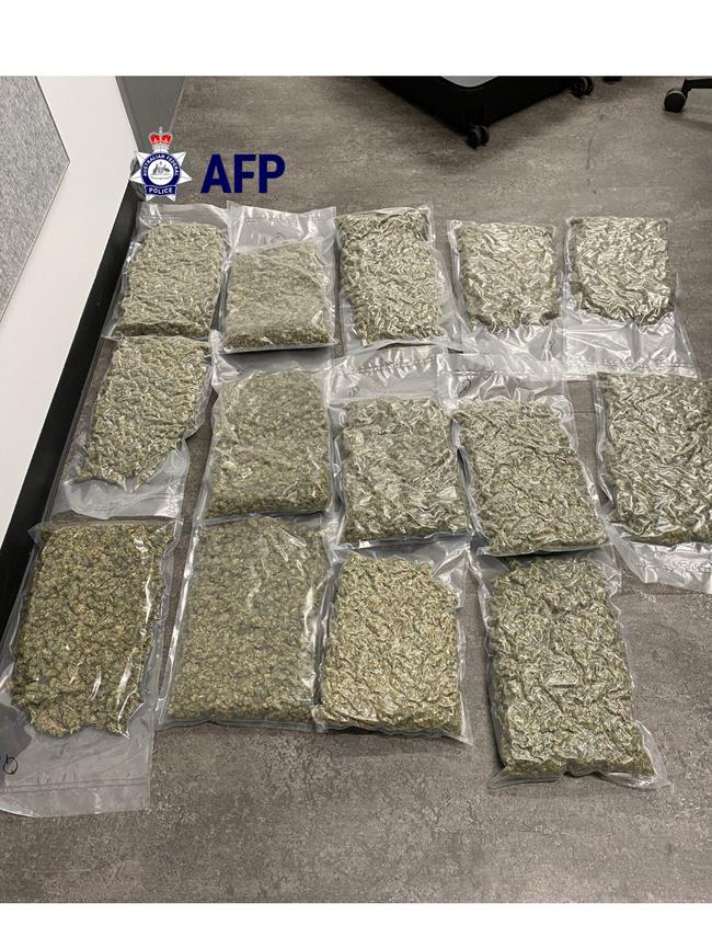 Nguyen was charged after Australian Federal Police discovered 25kg of cannabis inside checked luggage at Adelaide Airport. Picture: Australian Federal Police