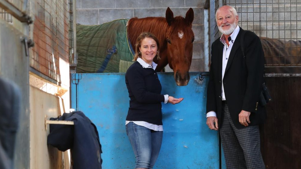 Perks (right) with Group 1-winning jockey Clare Lindop. Picture: Tait Schmaal