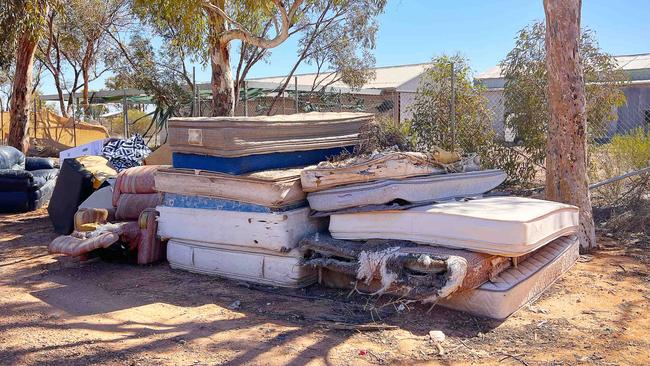 Mattresses rotting in the sun at Davenport. Picture: Emma Brasier