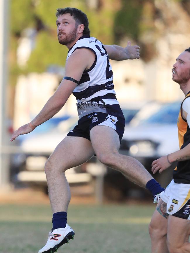 Ettridge shoots for goal against Grovedale. Picture: Mark Wilson