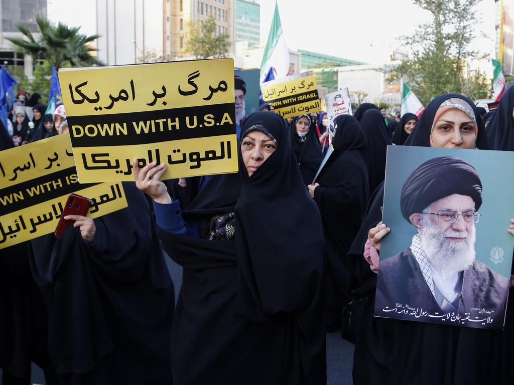 Anti-Israel protests were held in Tehran. Picture: AFP