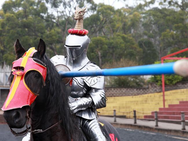 For CL: Phillip Leitch is Kryal Castle’s resident knight and is a champion jouster. Picture: Andy Rogers