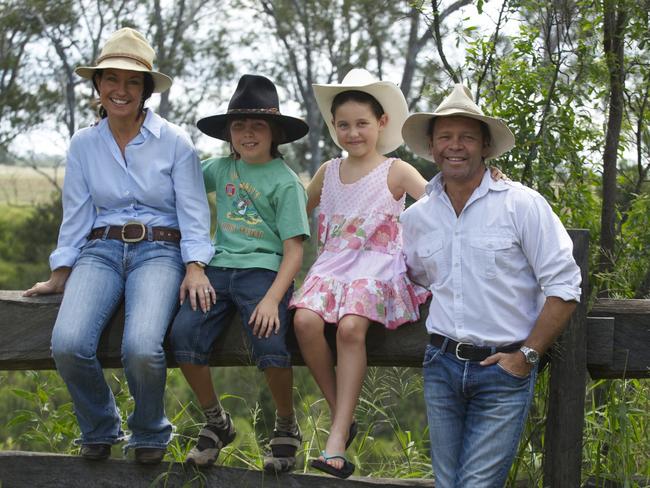 The Cassar-Daley family a decade ago on their Queensland farm. Picture: Supplied.