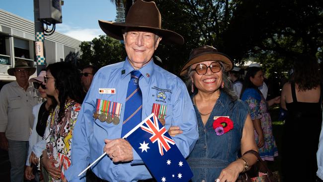 Thousands of Territorians lined the streets to show their respects for the Anzac Day parade. Picture: Pema Tamang Pakhrin