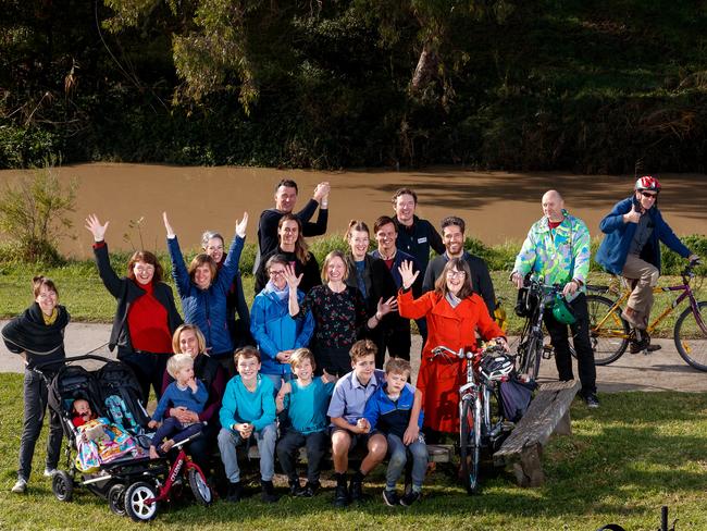 Residents celebrated after Moreland and Darebin agreed to build the bridge last June. Picture: Mark Dadswell