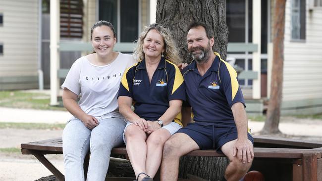 Mallacoota Beachcomber Caravan Park owners Debbie and Paul Preston say while they’re not booked out, they have seen a jump in reservations