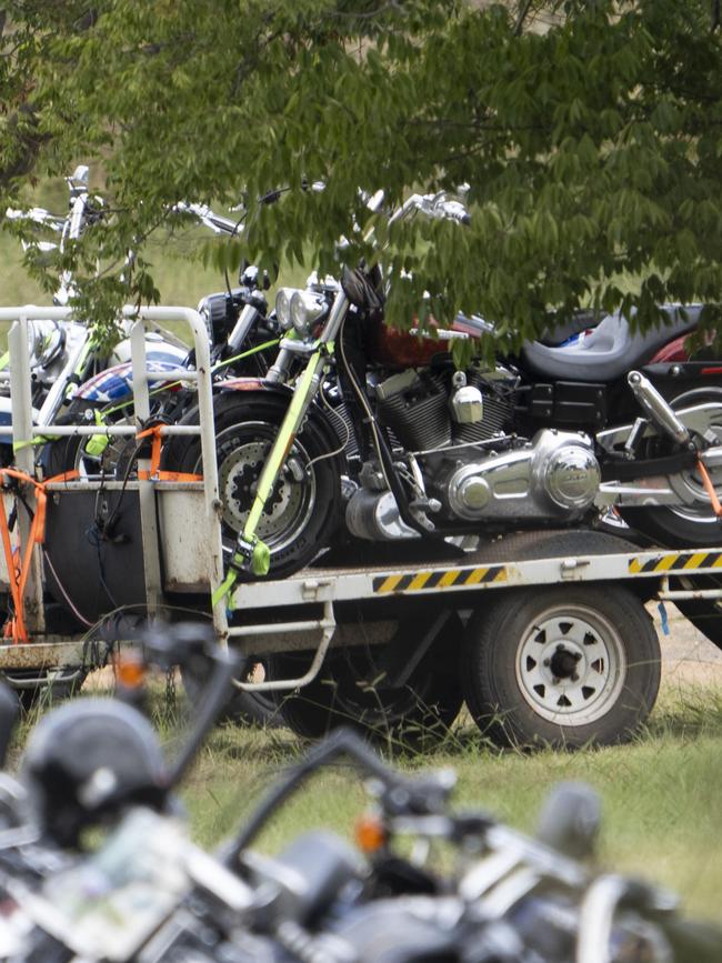 Bikes loaded onto trucks and transported. Picture Martin Ollman