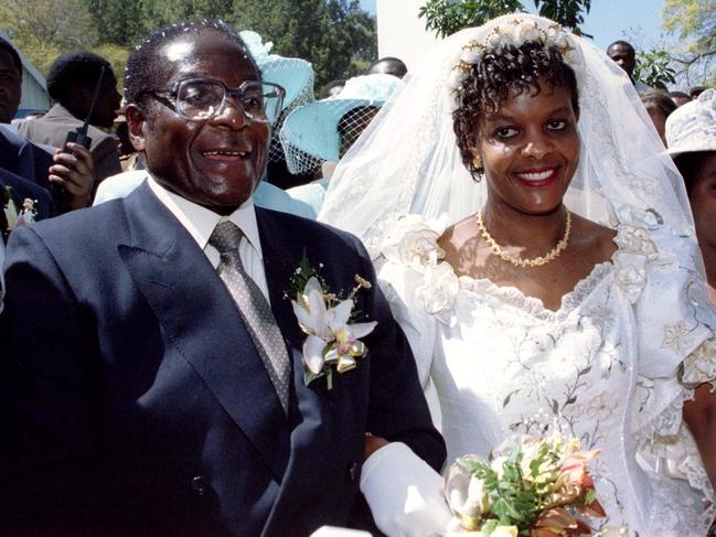 President Robert Mugabe and new wife Grace on August 17, 1996. The ceremony was attended by 6000 invited guests. Picture: Reuters