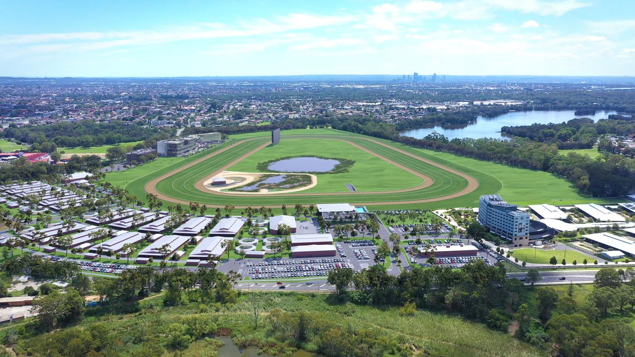 A first look of the $800 million Warwick Farm Racecourse transformation that will go ahead if Rosehill Gardens is sold. Picture supplied.