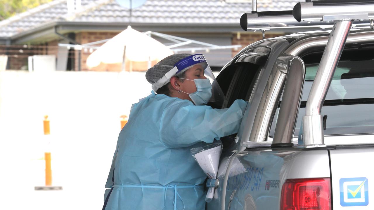 COVID-19 Testing at the Barwon Health North drive through in Norlane. Picture: Mike Dugdale