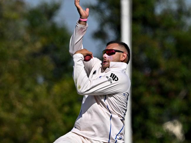 KeilorÃs Matthew Gaskett uring the VTCA St Albans v Keilor cricket match in St Albans, Saturday, Feb. 11, 2023.Picture: Andy Brownbill