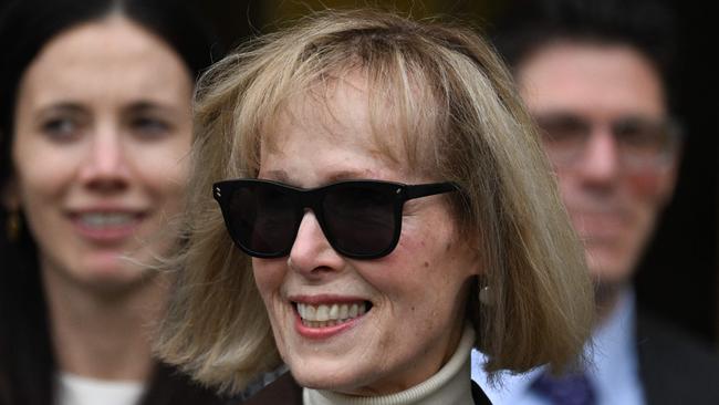 US magazine columnist E. Jean Carroll departs the Manhattan Federal Court in New York City.