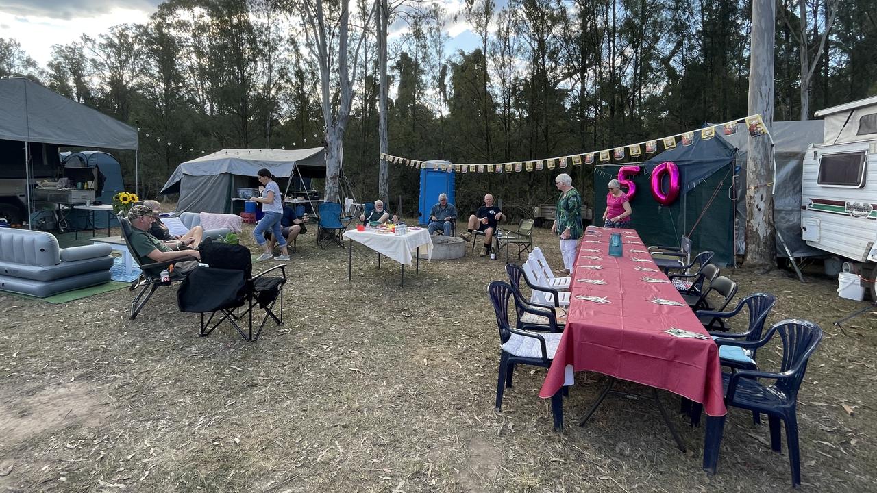 The Yarraman Creek Camp with Esther Schultz' crew. Picture: Christine Schindler