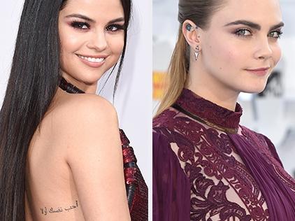 Selena Gomez, Cara Delevingne and Rihanna. Picture: Getty