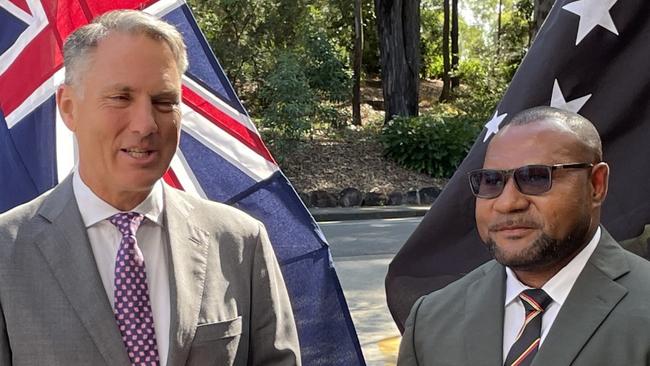 Deputy Prime Minister and Minister for Defence Richard Marles with Papua New Guinea Minister for Defence Billy Joseph ahead of the meeting.