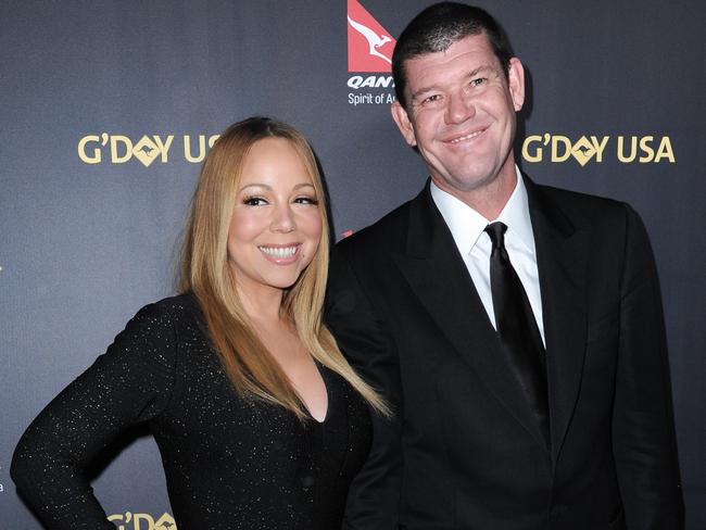 James Packer, pictured with his bride-to-be Mariah Carey, supports a range of community sectors. Picture: Richard Shotwell/Invision/AP