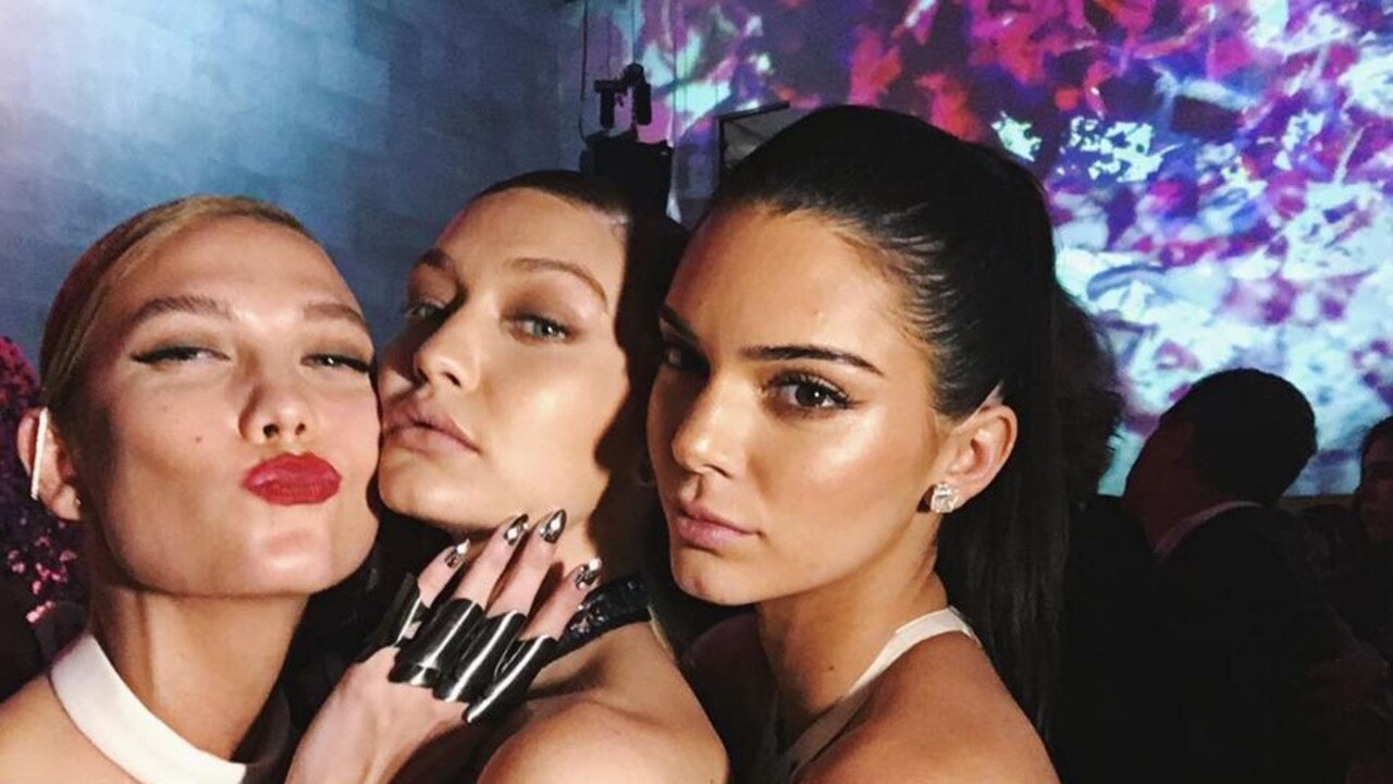 Karlie Kloss, Gigi Hadid and Kendall Jenner at the 2016 Gala. Picture: Instagram.