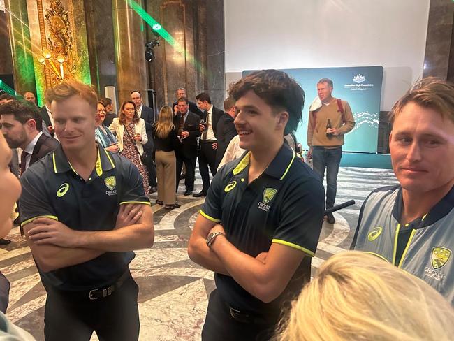 The team received a warm welcome at Australia House in London. Picture: Sophie Elsworth