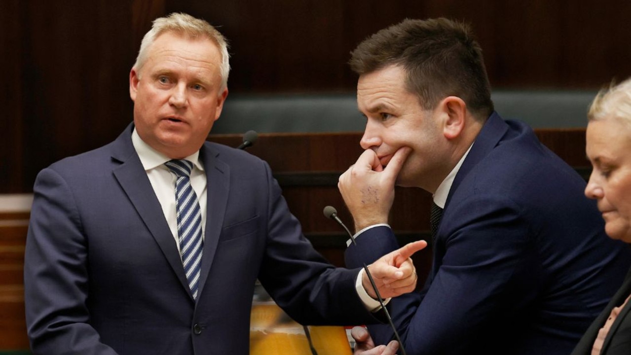 Jeremy Rockliff and Dean Winter as the House of Assembly passed its motion of no confidence. Pictures; Nikki Davis-Jones