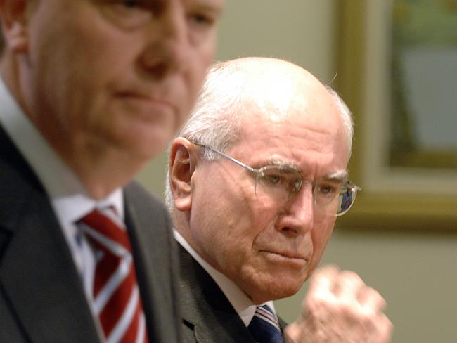 08/11/2007 NEWS: John Howard and Peter Costello at their joint press conference.