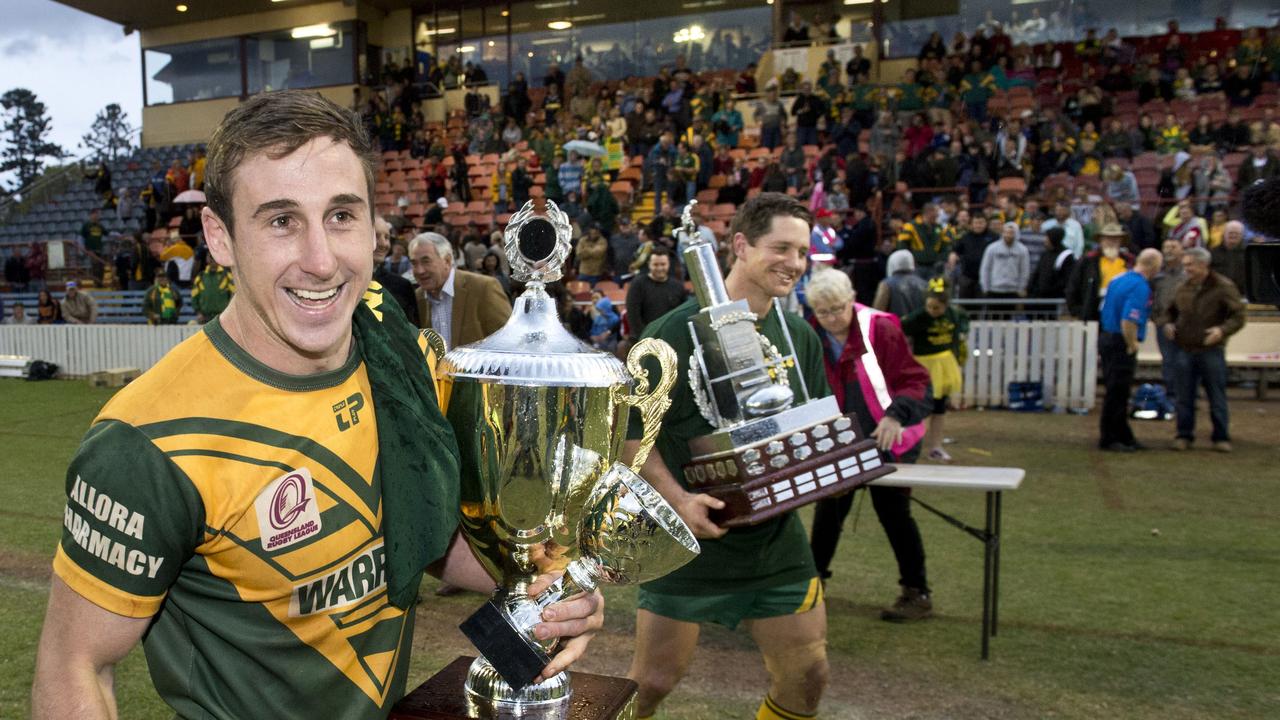 Matt Duggan and Aaron Scheid TRL grand final, Wattles vs Gatton. Sunday, Sep 07, 2014. Photo Nev Madsen / The Chronicle