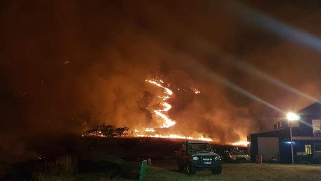 The bushfire burning through the hinterland in September. Picture: Bonogin Valley Rural Fire Brigade