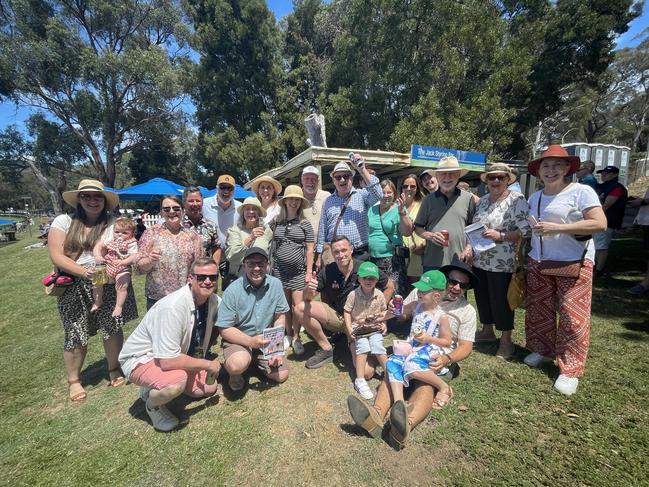 Matt Sellick with Toward Reward Thoroughbreds team at the 2025 Hanging Rock Races. Picture: Himangi Singh