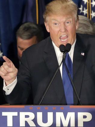 Donald Trump speaks to supporters. Picture: AP/David Goldman