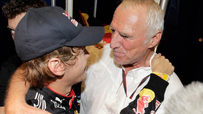 Sebastian Vettel of Germany and Dietrich Mateschitz of Austria