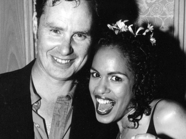 Neil Murray and Christine Anu at the APRA Awards in 1995 where she won with the song My Island Home. Picture: Supplied