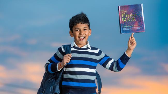 At only 9 years old, Vihaan Dowwray is about to start at South Melbourne High School. Picture: Jason Edwards