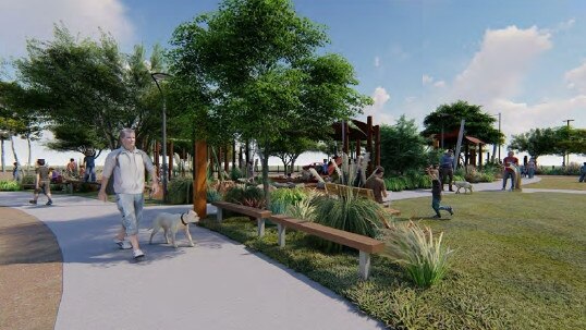 The NT Government will build a “playground precinct” to replace its planned museum at Myilly Point after scrapping the $50 million project last year. Picture: NT Government