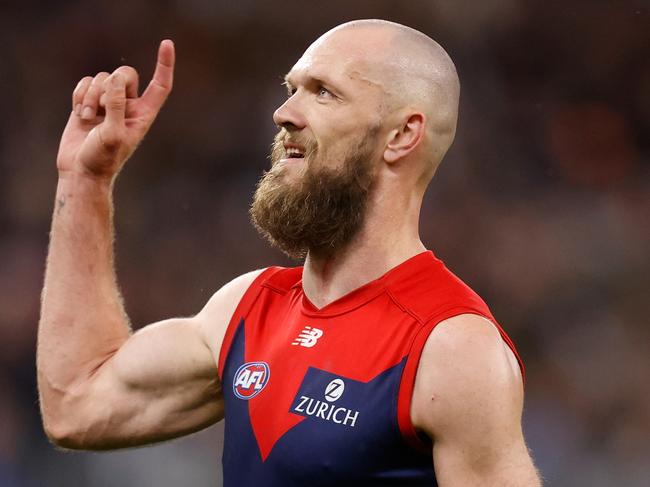 Dees skipper Max Gawn was unstoppable against Geelong. (Photo by Michael Willson/AFL Photos via Getty Images)