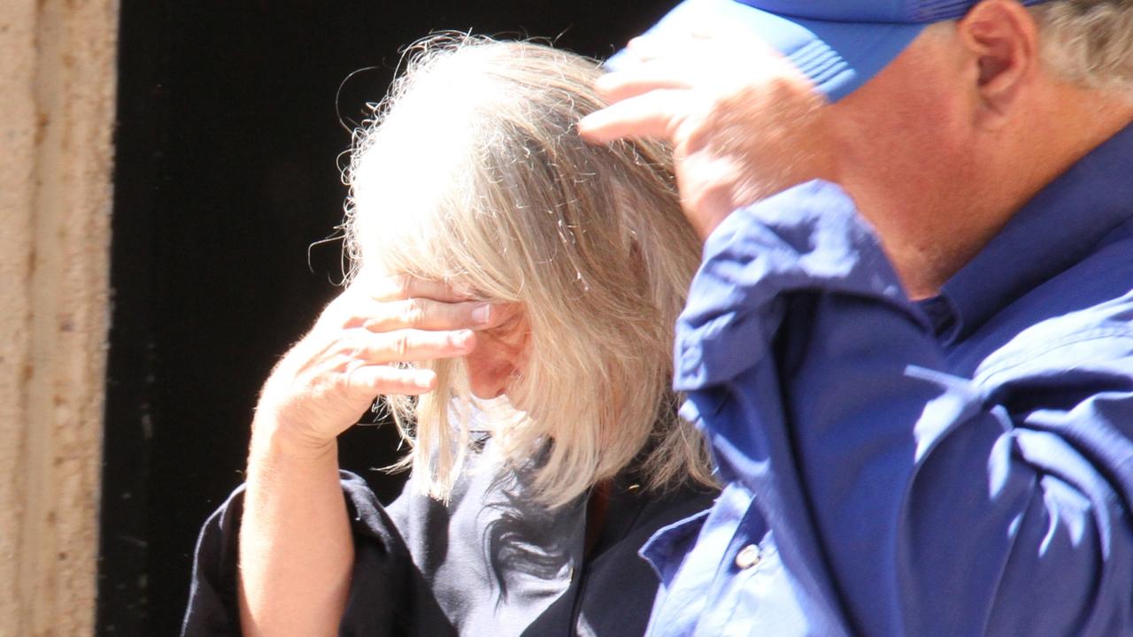 Deborah Lynne Roberts (black shirt, grey hair), 55, appeared in Alice Springs Local Court Tuesday, December 3, 2024 charged with the deaths of 71 cattle at the Arid Zone Research Institute in March, 2023. Picture: Gera Kazakov