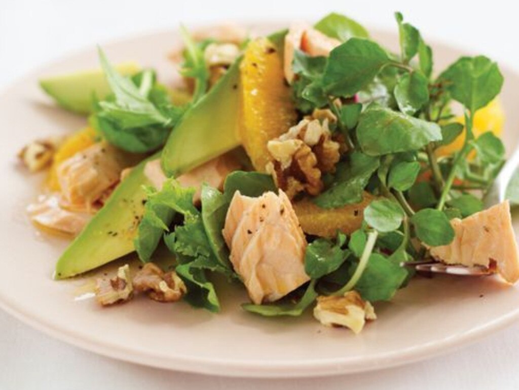 Salmon and watercress salad.