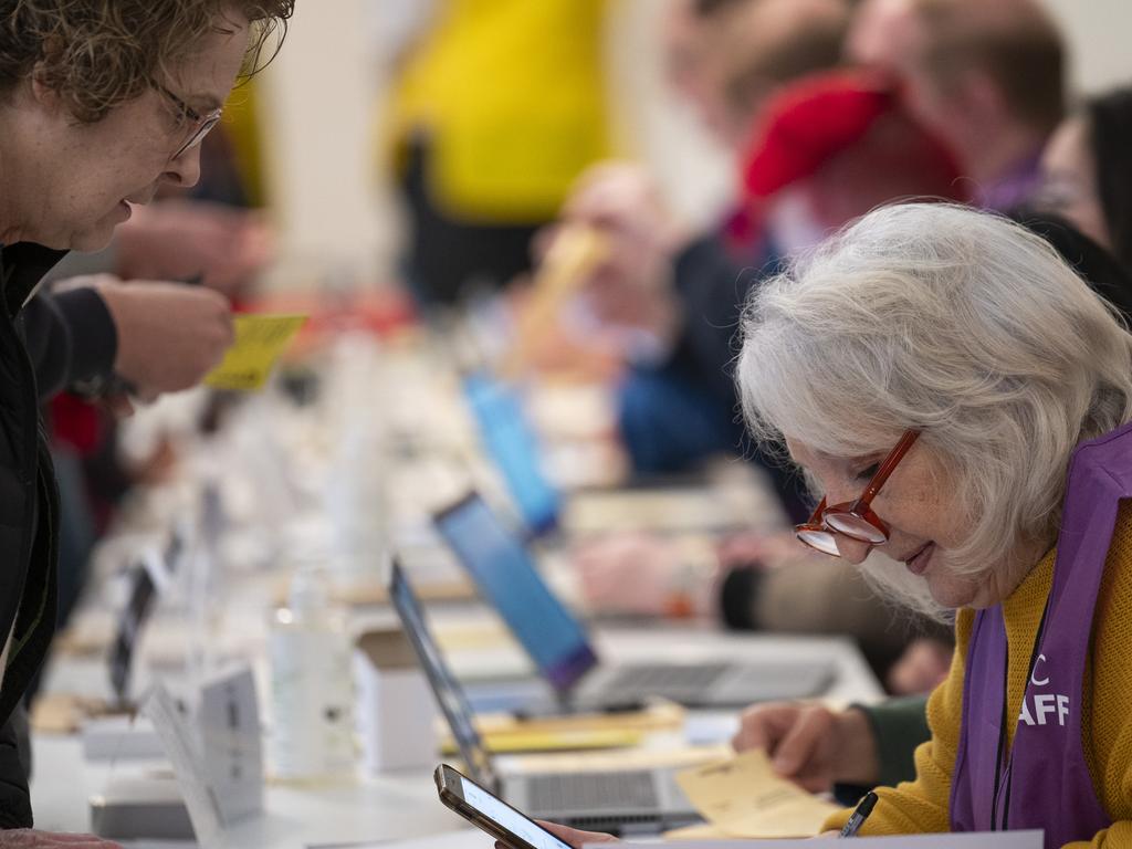 Voting underway at the Museum of Australian Democracy at Old Parliament House in Canberra. Picture: NCA NewsWire / Martin Ollman