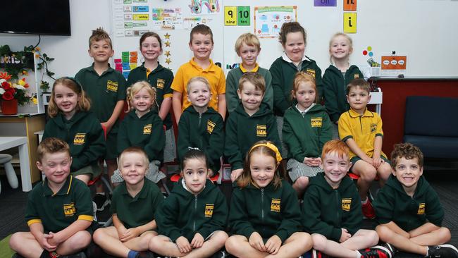 Leopold Primary School Prep KF Back row L-R: Archie Calwell, Zoe Barron, Connor Sawyer, Liam Gardner, Harlow Benci, Evie Moore. Middle row: Macy Di Stefano, Athena Kryzanowskyj, Cooper Gavigan, Ryan Hunter, Lake Bennett, Noah Quaranta. Front row: Vance Murrihy, Levi Staggard, Lily Psaila, Holly Di Stefano, Edward Kelly, Henry Ladgrove.