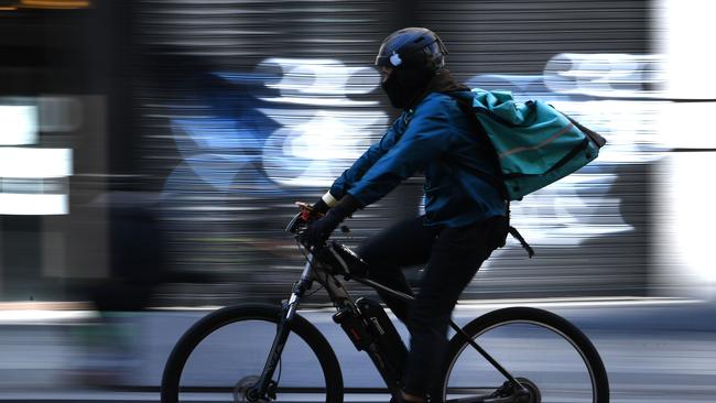 The cyclist killed in the Port Melbourne crash was a food delivery rider. Picture: Gabriel Bouys