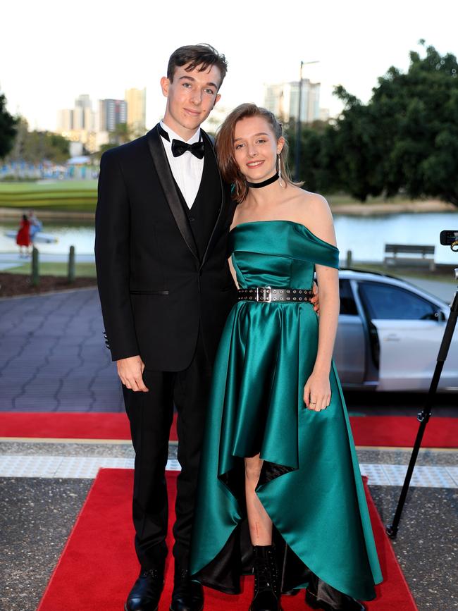 18th November 2020, - Luc Prisse and Solene Prisse - Robina State High School Year 12 Graduation held at the Home of the Arts (HOTA) Gold Coast GraduationScott Powick Newscorp